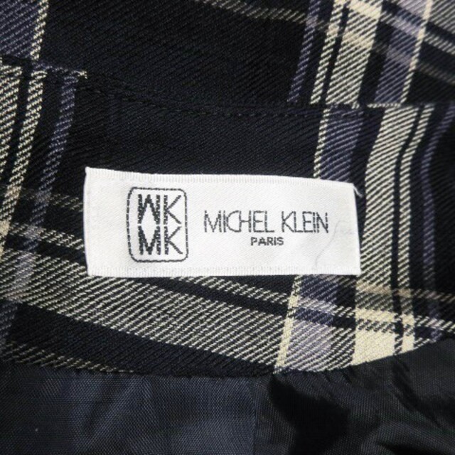 MK MICHEL KLEIN(エムケーミッシェルクラン)のエムケー ミッシェルクラン スカート フレア ボックスプリーツ ひざ丈 40 紺 レディースのスカート(ひざ丈スカート)の商品写真