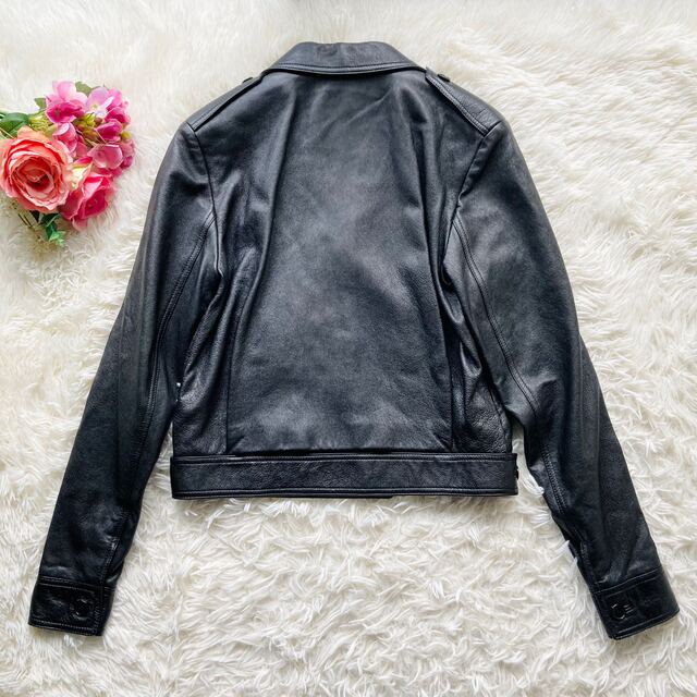 Saint Laurent(サンローラン)の♡希少 サンローランパリ♡ライダース レザージャケット ラムレザー  黒　38 レディースのジャケット/アウター(ライダースジャケット)の商品写真