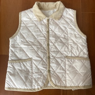 ムジルシリョウヒン(MUJI (無印良品))の無印良品　中綿ベスト　オフホワイト　90 100(ジャケット/上着)
