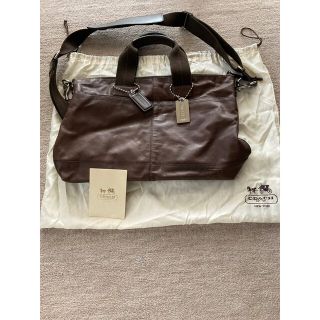 コーチ(COACH)のコーチcoach 2WAY レザーバッグ　ブラウン茶　ブリーフショルダー(ビジネスバッグ)