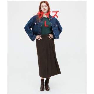 ユニクロ(UNIQLO)のカトリ様専用　　ユニクロ　サイドプリーツナロースカート L(ロングスカート)