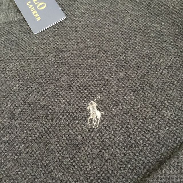 POLO RALPH LAUREN(ポロラルフローレン)のラルフローレン　ウォッシャブルウールフルジップセーター新品タグ付きグレー メンズのトップス(カーディガン)の商品写真