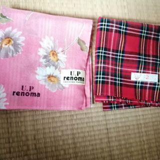 ユーピーレノマ(U.P renoma)の値下新品★未使用★U.P renoma　赤チェック国産品★ハンカチ　2枚セット(その他)