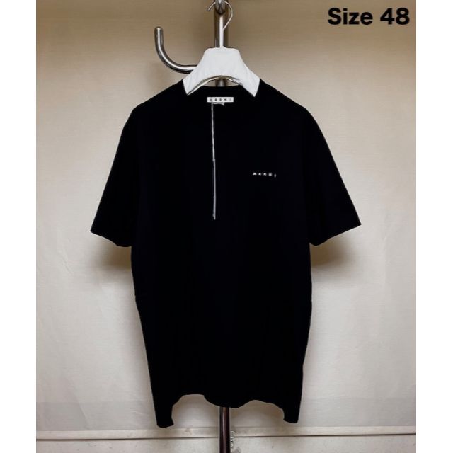 Hiro1313マルニ半袖新品 48 22ss MARNI 胸ミニロゴ Tシャツ 黒 3712