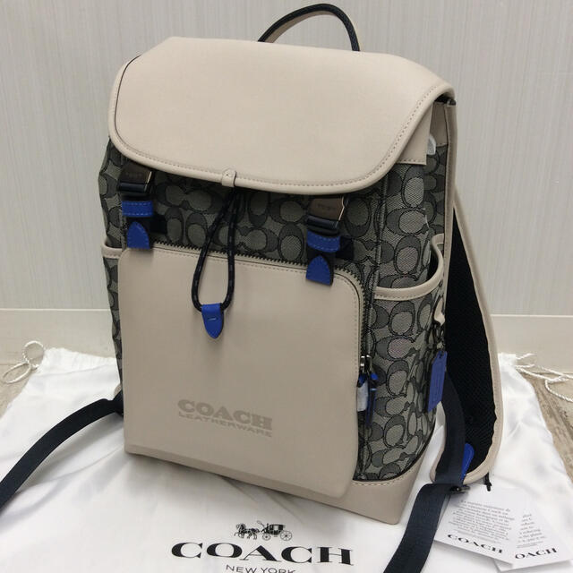 コーチ C9581 リーグ フラップ バックパック シグネチャー ジャガード-