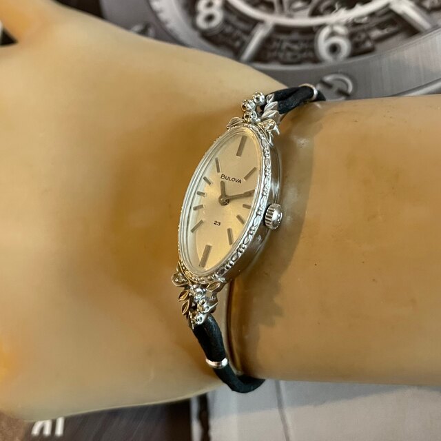 Bulova ブローバ レディース アンティーク時計 14K無垢ケース 手巻き