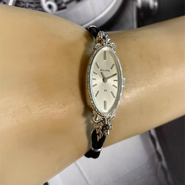 Bulova ブローバ レディース アンティーク時計 14K無垢ケース 手巻き