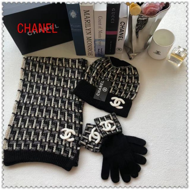 高評価新品 新品 CHANEL ニット帽 マフラー 手袋 ニット レディースの通販 by bv's shop｜ラクマ 