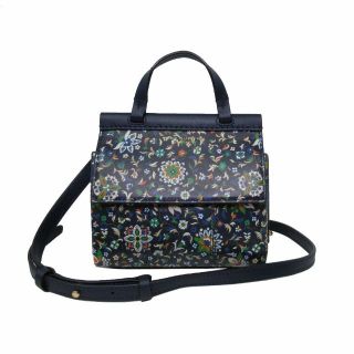 トリーバーチ(Tory Burch)の【新品】トリーバーチ アウトレット TORY BURCH ショルダーバッグ 66281-0120-437 レザー フラワーミニ サッチェル ポシェット 2WAY / NAVY SOLEIL レディース(ショルダーバッグ)