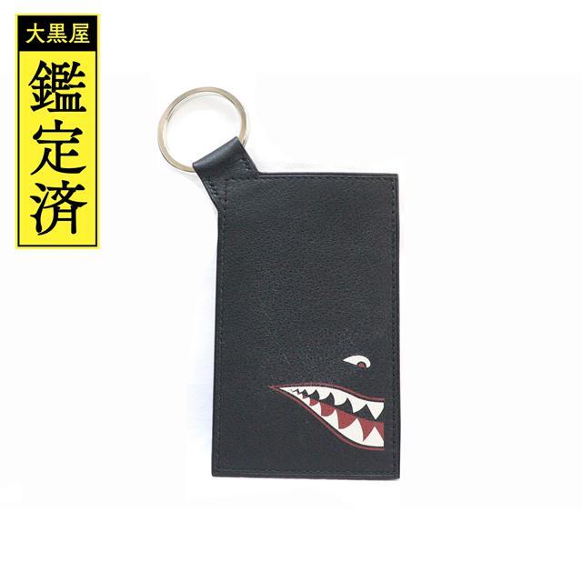 HERMES - エルメス　パスケース　シャーク　ブラック　シルバー金具　定期入れ 【200】