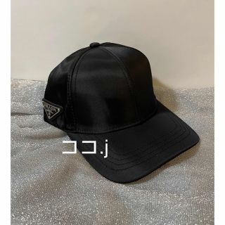 PRADA - プラダ キャップ コットン ブラック 黒 ロゴ 帽子の通販 by