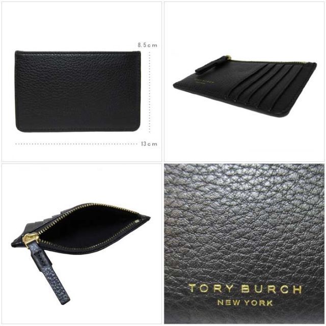 Tory Burch(トリーバーチ)の【新品】トリーバーチ TORY BURCH カードケース 61075-0819-001 レザー ファスナーポケット付き PERRY / BLACK レディース レディースのファッション小物(名刺入れ/定期入れ)の商品写真