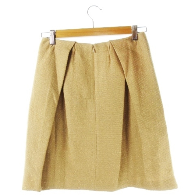LUCA(ルカ)のルカ スカート ツイード タイト ミニ タック ウール混 ラメ 38 茶 レディースのスカート(ミニスカート)の商品写真