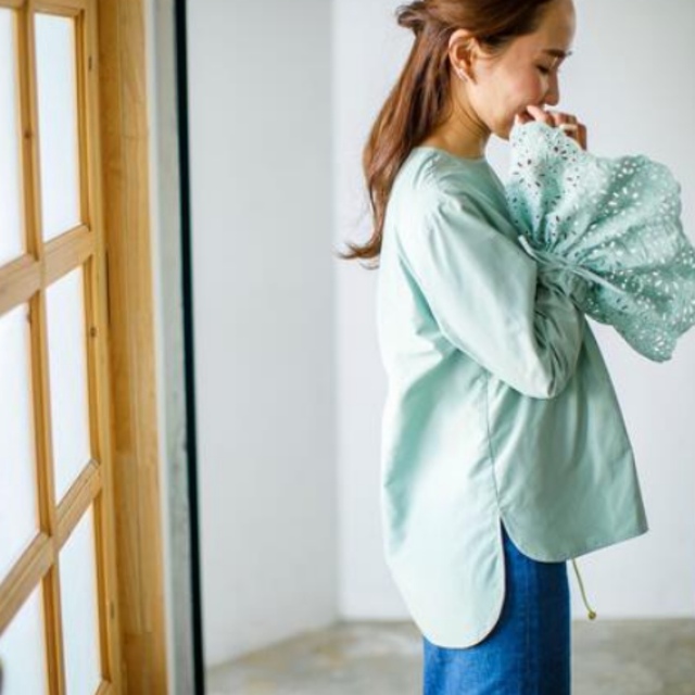 少し難あり bluelea 袖レースブラウス ミント - licu.org