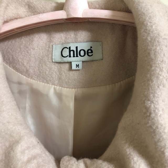 オーバー　ピンク　花　Chloe 中古 レディースのジャケット/アウター(ダッフルコート)の商品写真