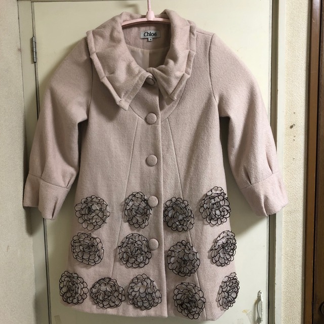 オーバー　ピンク　花　Chloe 中古 レディースのジャケット/アウター(ダッフルコート)の商品写真