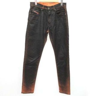 ディーゼル(DIESEL)のディーゼル 20AW ジョグジーンズ デニムパンツ スリム W28 黒 オレンジ(デニム/ジーンズ)