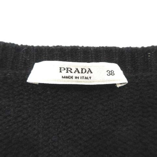 PRADA(プラダ)のプラダ PRADA カシミヤ カーディガン ニット リボン 38 ブラック レディースのトップス(カーディガン)の商品写真