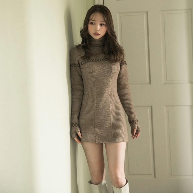 Bubbles(バブルス)のandmary ❤︎ mitten mini dress color brown レディースのワンピース(ミニワンピース)の商品写真