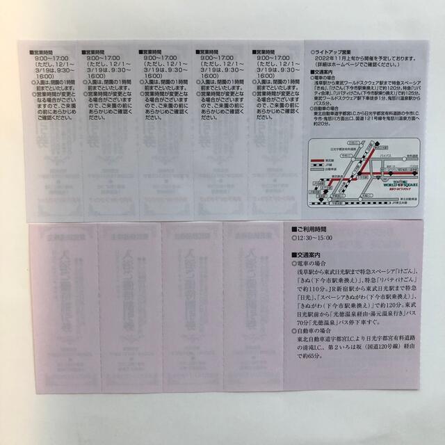 東武ワールドスクウェア　日光アストリアホテル　ご優待割引券 チケットの優待券/割引券(その他)の商品写真