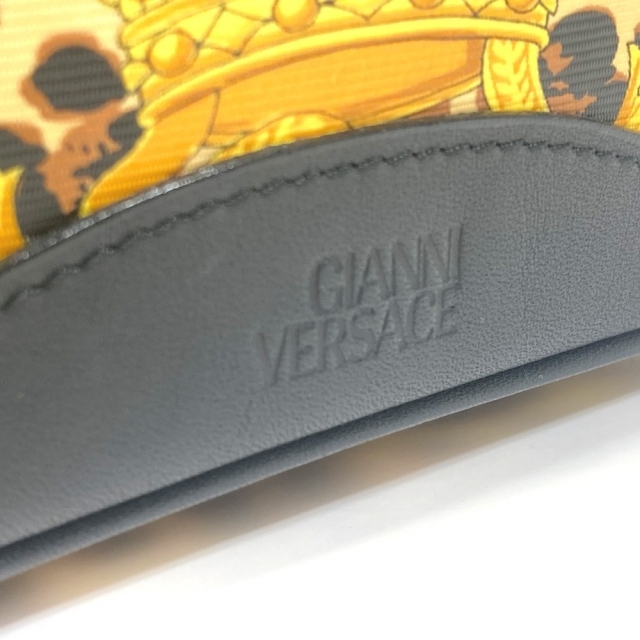 VERSACE(ヴェルサーチ)のヴェルサーチ VERSACE サンバースト 総柄 ハンドバッグ バニティバッグ PVC/レザー イエロー レディースのバッグ(ハンドバッグ)の商品写真