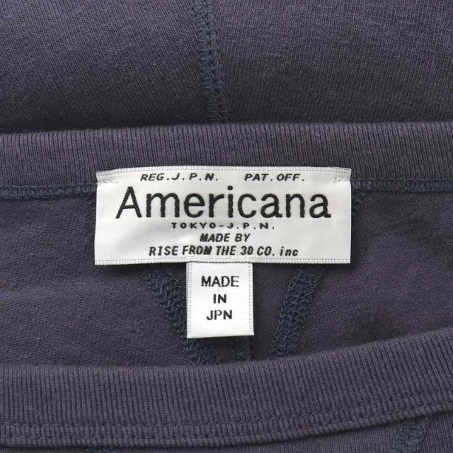 AMERICANA(アメリカーナ)のアメリカーナ AMERICANA カットソー チュニック ロゴ 5分袖 紫 レディースのトップス(その他)の商品写真