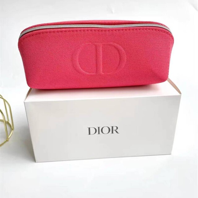 箱付き Dior ディオール 化粧 コスメポーチ スクエア ピンク