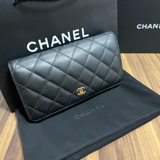 在庫正規店 CHANEL キャビアスキン マトラッセ 長財布の通販 by