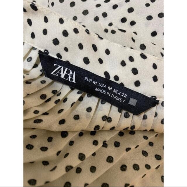 新品未使用★ZARA ドットシフォン トップス フリルブラウス