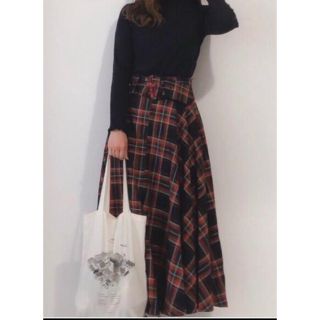 ZARA  チェックロングスカート(ロングスカート)