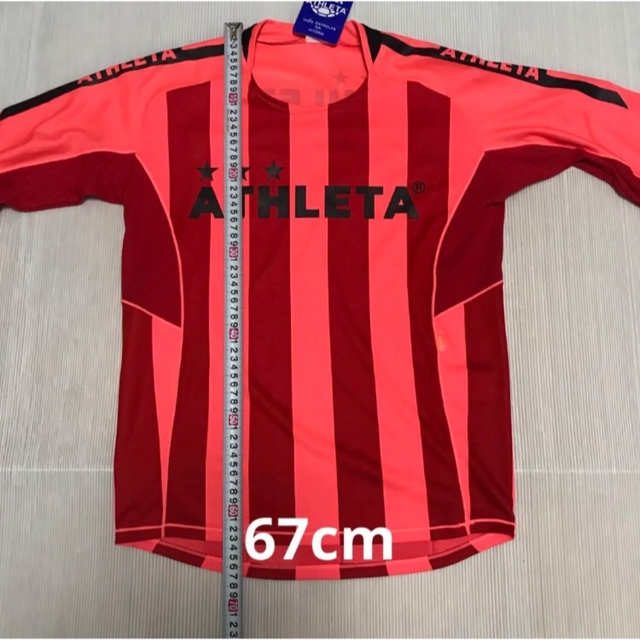 ATHLETA(アスレタ)の送料無料 新品 ATHLETA カラー長袖プラクティスシャツ S RED スポーツ/アウトドアのサッカー/フットサル(ウェア)の商品写真