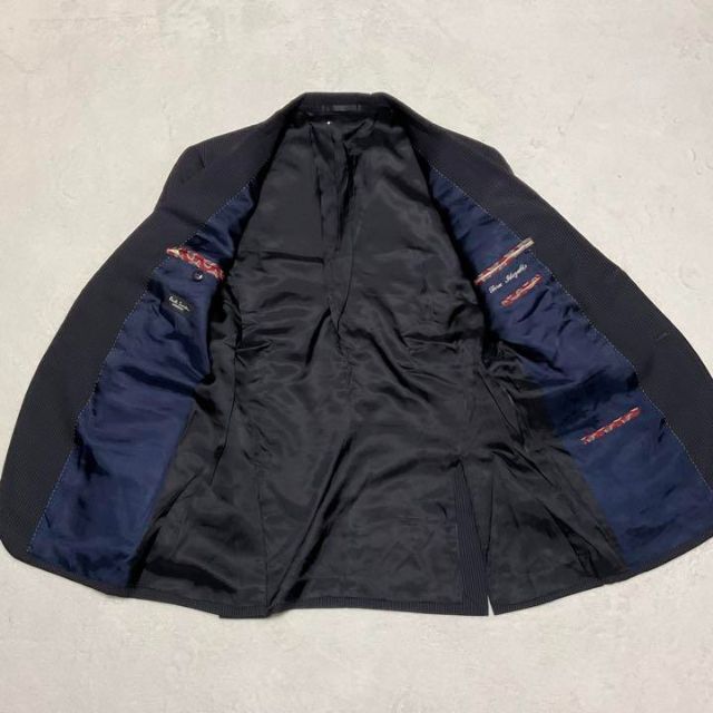 248【シルク混】Paul Smith ネイビー スーツセットアップ ストライプ