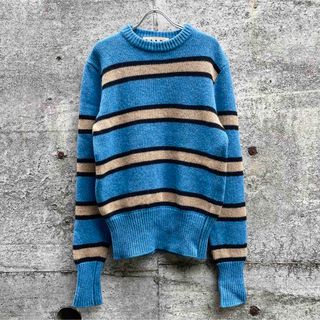 marniニットボーダーベアトップ