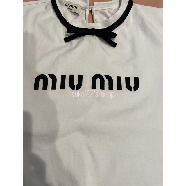 ♡miumiu♡2022AW 新作　ロゴ　リボン　コットンTシャツ