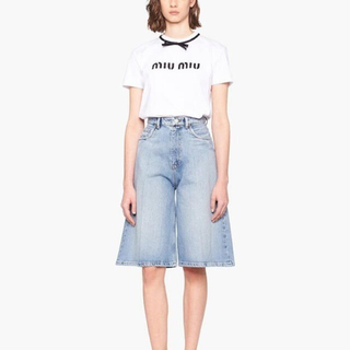miumiu - miumiu 2022AW 新作 ロゴ リボン コットンTシャツの通販