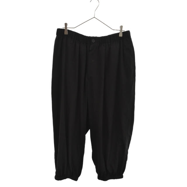 Yohji Yamamoto(ヨウジヤマモト)のYohji Yamamoto POUR HOMME ヨウジヤマモト プールオム 21SS TUXEDO GATHER CROP PANTS タキシード ギャザークロップド ワイドパンツ HD-P11-500-1 ブラック メンズのパンツ(その他)の商品写真