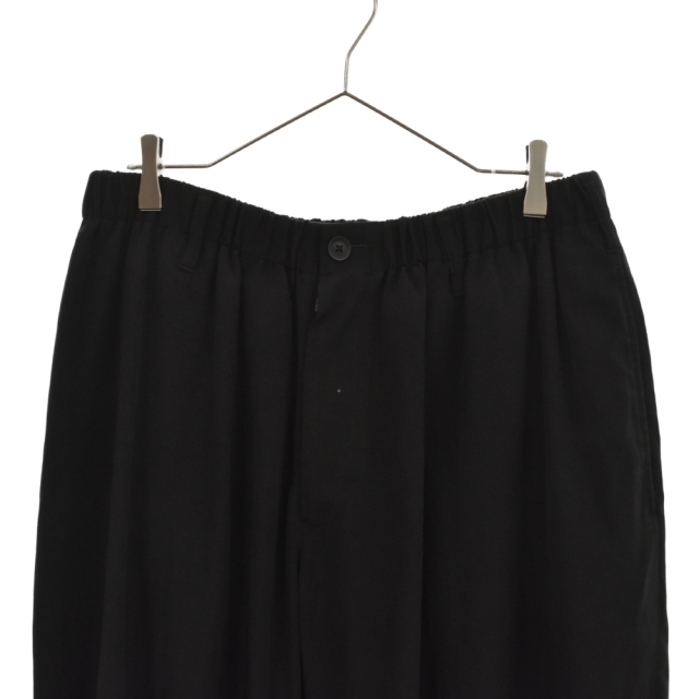 Yohji Yamamoto(ヨウジヤマモト)のYohji Yamamoto POUR HOMME ヨウジヤマモト プールオム 21SS TUXEDO GATHER CROP PANTS タキシード ギャザークロップド ワイドパンツ HD-P11-500-1 ブラック メンズのパンツ(その他)の商品写真