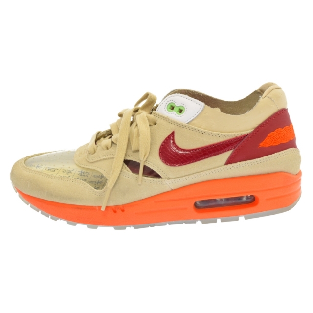 NIKE(ナイキ)のNIKE ナイキ ×CLOT AIR MAX1 クロット エアマックス1 ローカットスニーカー ベージュ/オレンジ DD1870-100 US10 メンズの靴/シューズ(スニーカー)の商品写真