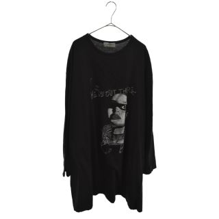 ヨウジヤマモト(Yohji Yamamoto)のYohji Yamamoto POUR HOMME ヨウジヤマモト プールオム 21SS HE IS OUT BIG LONG SLEEVES ヒーイズアウト オーバーサイズ プリントビッグ長袖Tシャツ HD-T47-055 ブラック(Tシャツ/カットソー(七分/長袖))