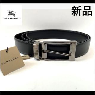 バーバリー(BURBERRY)の新品　Burberry バーバリー 紳士用ベルト　115cm  黒　ノバチェック(ベルト)