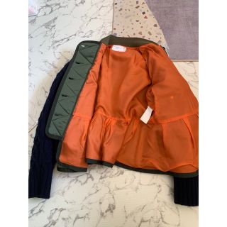 sacai　 21AW レイヤードニットナイロンジャケットMA-1