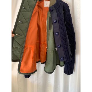 sacai　 21AW レイヤードニットナイロンジャケットMA-1