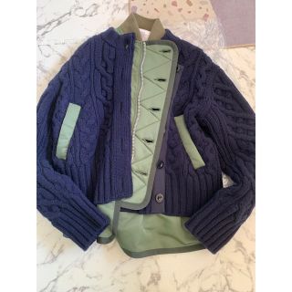 sacai　 21AW レイヤードニットナイロンジャケットMA-1