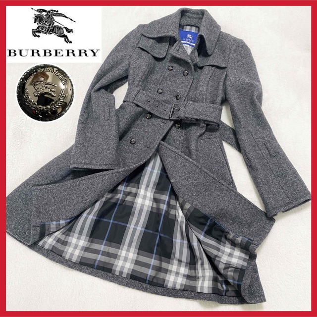 BURBERRY BLUE LABEL(バーバリーブルーレーベル)の美品　BURBERRY  バーバリーブルーレーベル ロングコート ノバチェック レディースのジャケット/アウター(ロングコート)の商品写真