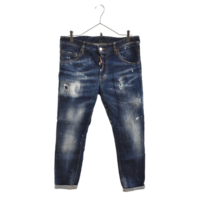 DSQUARED2 ディースクエアード 19SS MEDIUM EASY WASH SKATER ミディアム イージー ウォッシュ スケーターデニムパンツ インディゴ S71LB0597