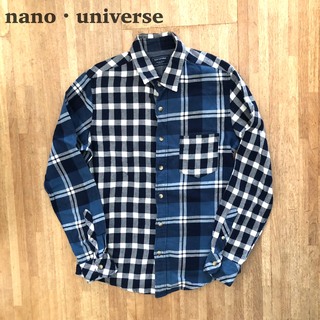 ナノユニバース(nano・universe)のチェック柄シャツ メンズ 切り替え クレイジー Sサイズ nano ナノユニ(シャツ)