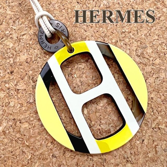 エルメス HERMES ネックレス ペンダント H エキップ バッファローホーン