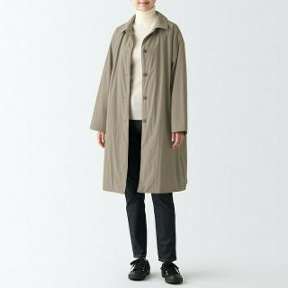 ムジルシリョウヒン(MUJI (無印良品))の≪新品≫  無印良品 撥水中わた ステンカラーコート／Ｌ／グレイッシュブラウン(ロングコート)