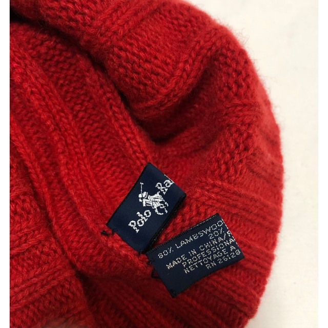 POLO RALPH LAUREN(ポロラルフローレン)のポロ ラルフローレン ビーニー レッド メンズの帽子(ニット帽/ビーニー)の商品写真