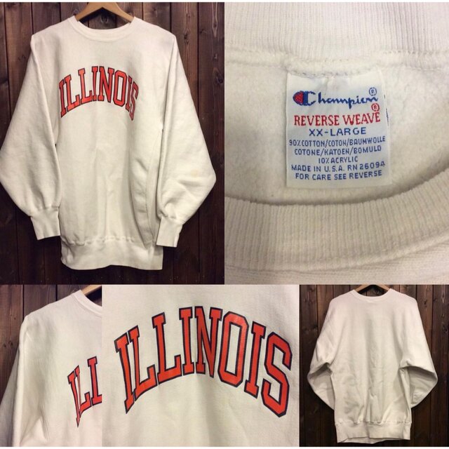 90s Champion ホワイト 白 reverse weave USA製 90s Champion ホワイト 白 reverse weave USA製